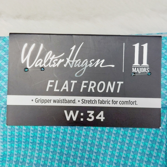 New Walter Hagen Flat Front Stretch Houndstooth Blue Printed Golf Shorts P4595 - Picture 6 of 9